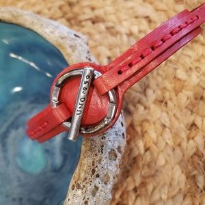 UNO de 50 Red Leather Unisex Bracelet